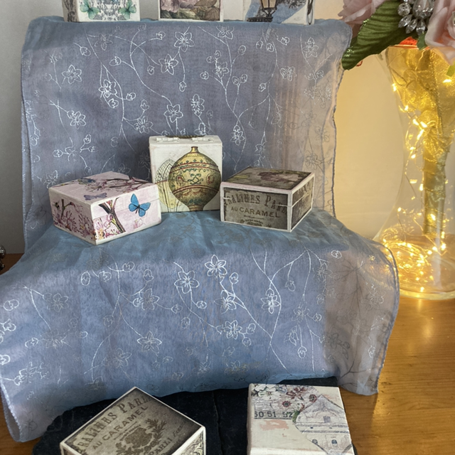 Small Square Decoupage Wooden Jewellery Box