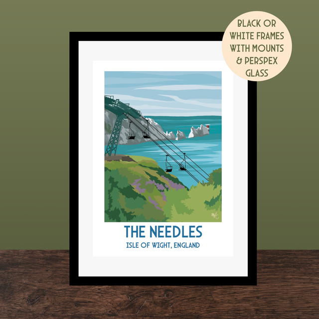 The Needles, Isle of Wight, Travel Poster Print – Vintage Style Wall Art