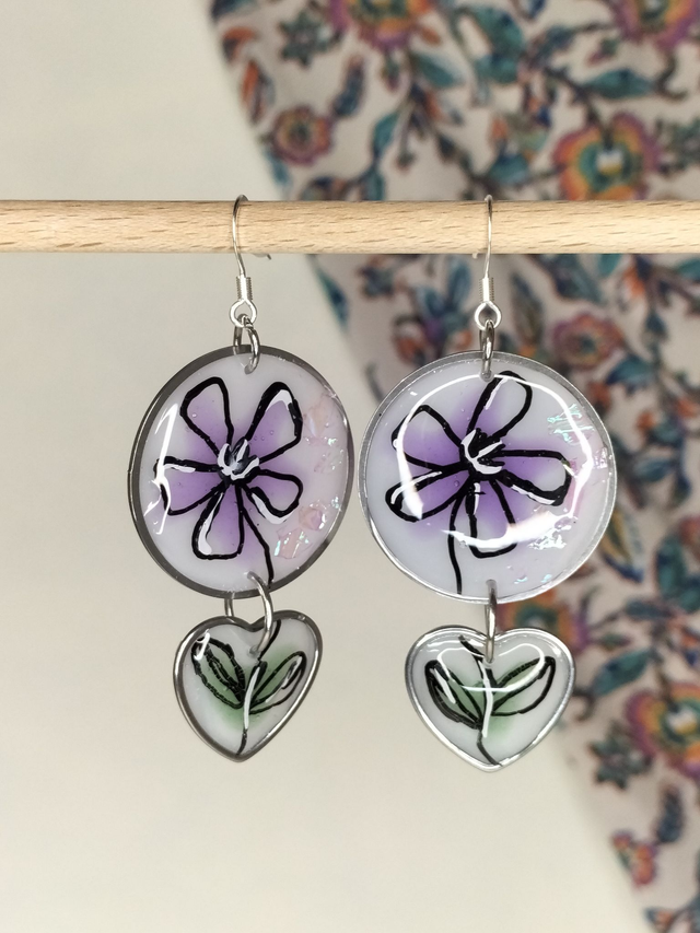 Boucles &quot;dessin de fleur&quot;