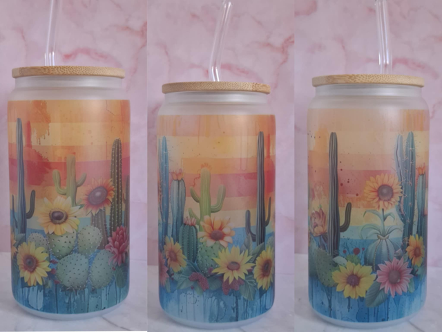 Verre givré cactus