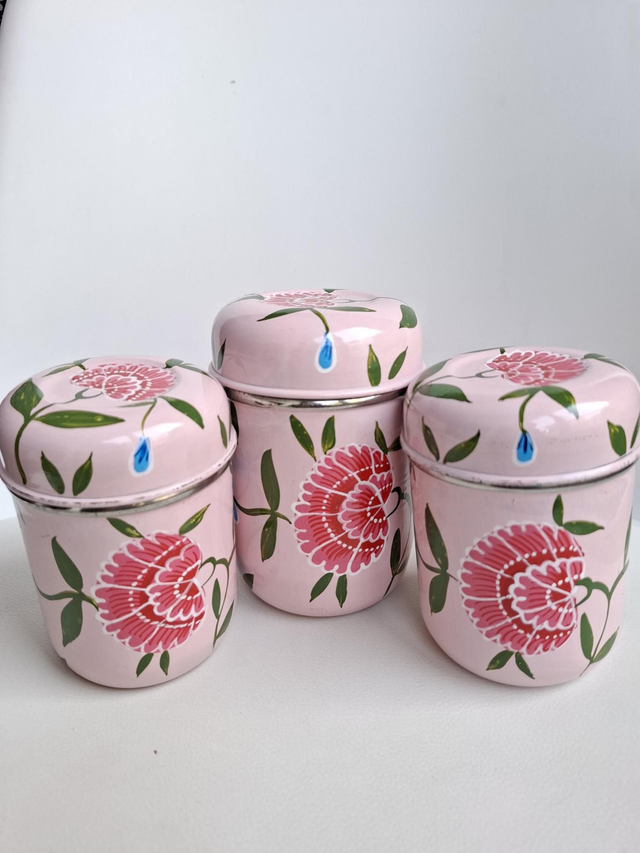 Set de 3 boîtes en inox Rose