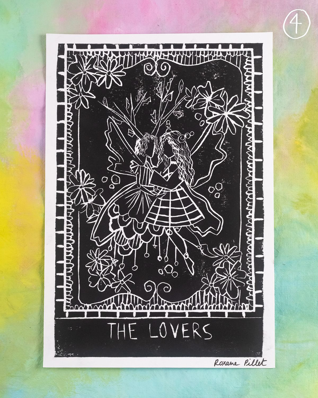 Linogravure "The Lovers"