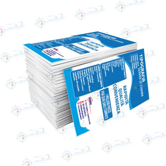 Volantini A4: stampa quadricromia fronte + retro carta patinata lucida o opaca da 115/130 gr. (prezzo con IVA)