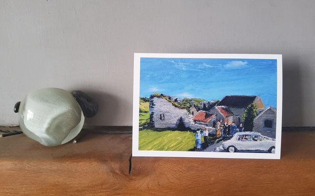 Wedding at Danby Castle. Art card. 