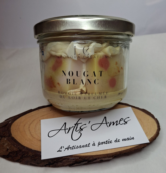 Bougie parfumée Nougat blanc 160 gr