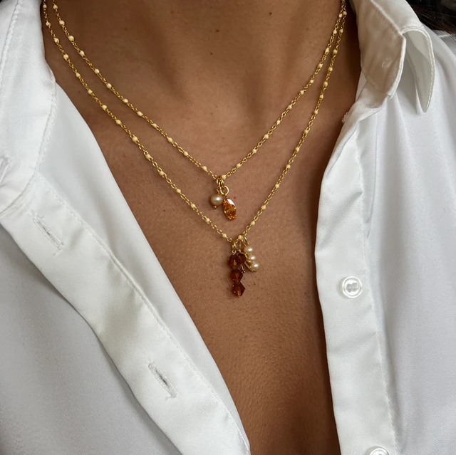 Base Cream Dots Necklace