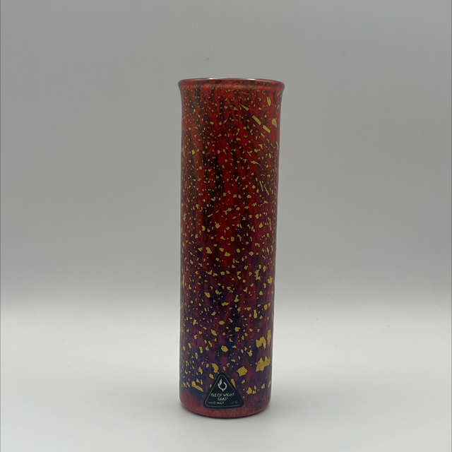 Isle of Wight Glass “Firecracker” Vase – Rare Colourway, 14cm, with Original Sticker