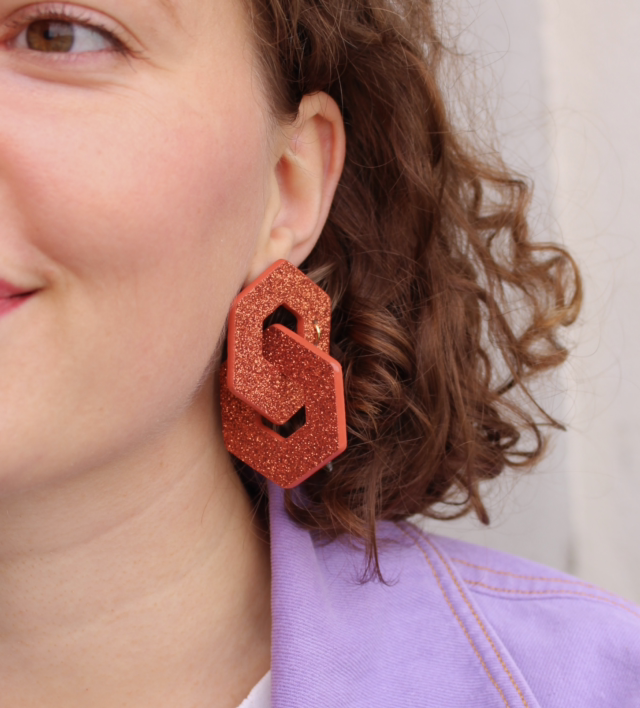 Astra • terracotta pailleté 