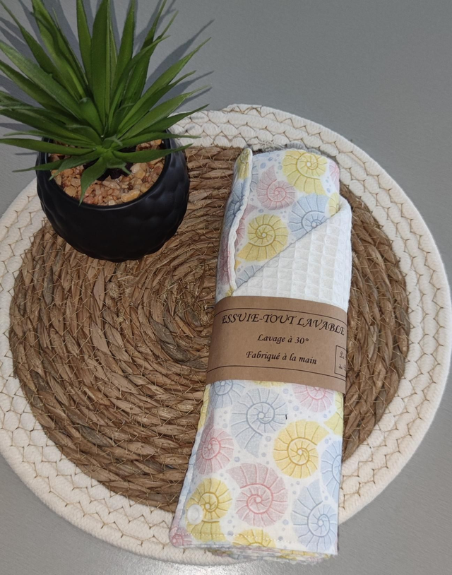 Essuie tout lavable Coquillage