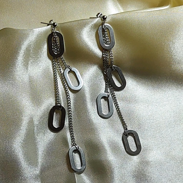 Boucles d’oreilles longues en acier inoxydable