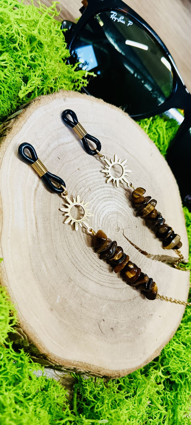 Chaine de lunettes Soleil d'été Oeil de tigre - Collection d'été Eclats d'Ame