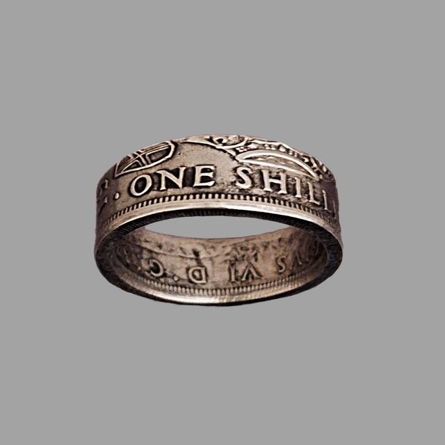 UK One Shilling 1949  coin ring
