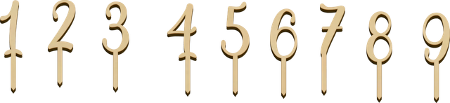 Cake Topper Zahlen 0-9