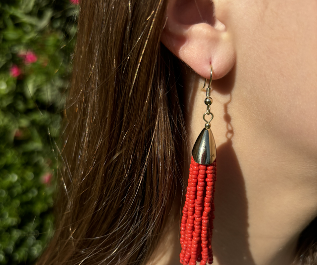 Aros tubo mostacilla múltiple negro