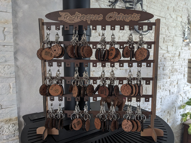 Porte-clés en bois zodiaque chinois