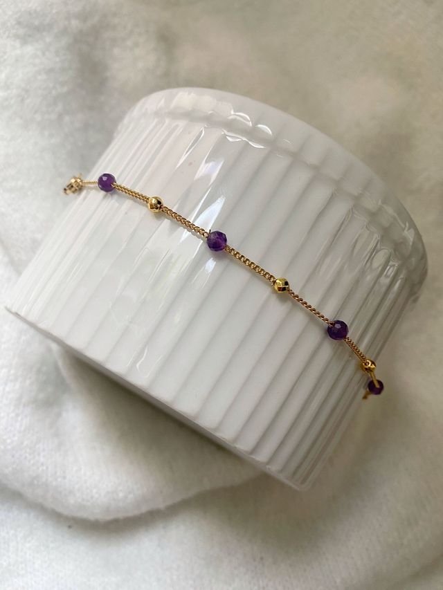 Bracelet Valentine Améthyste et Hématite