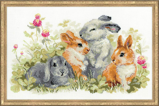Cross Stitch Kit Riolis - Funny Rabbits, R1416