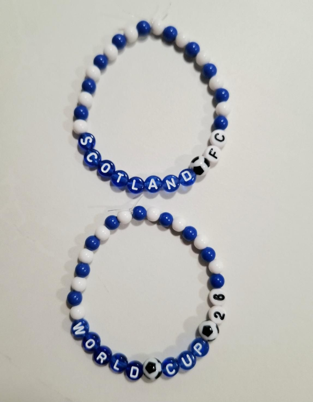 Scotland World Cup Football beaded bracelet set