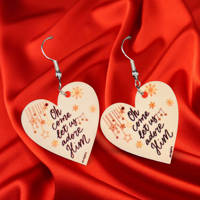 Boucles d&#039;oreilles &quot; Oh come let us adore Him&quot; - PrintByHenry