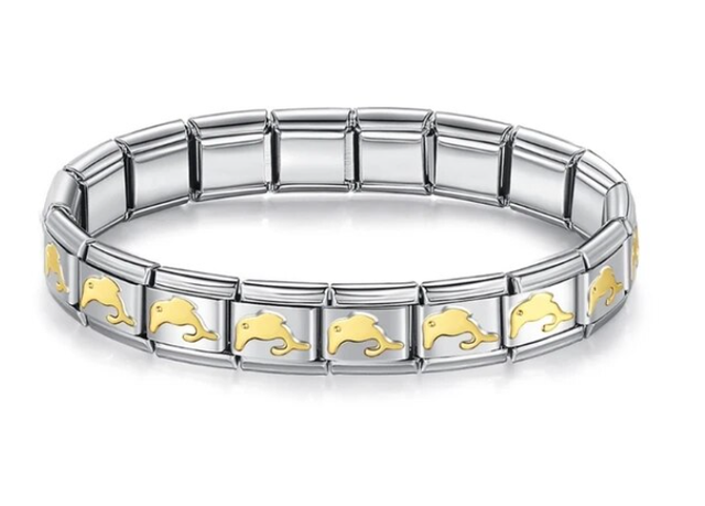 Brazalete Italiano Delfín Dorado
