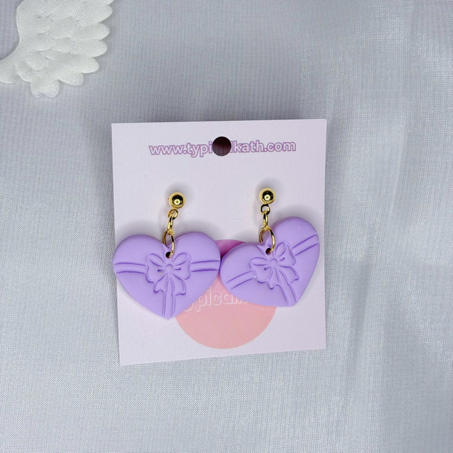 Gift heart clays earrings