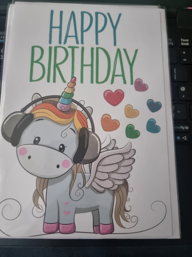 Happy Birthday Card with Glitter All Ages &amp; Envelope