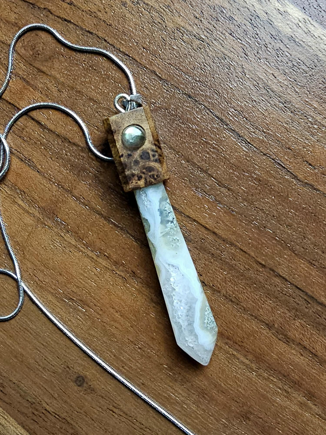 Pendentif agate et labradorite 
