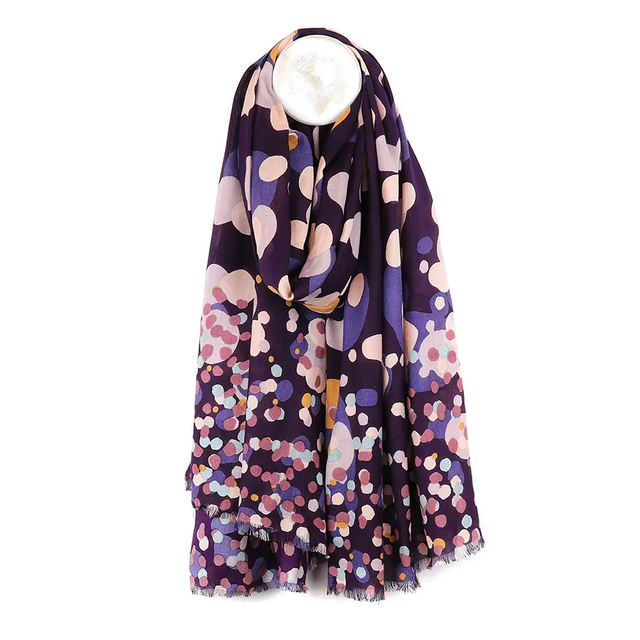 Bamboo Purple Gradient Spots Scarf