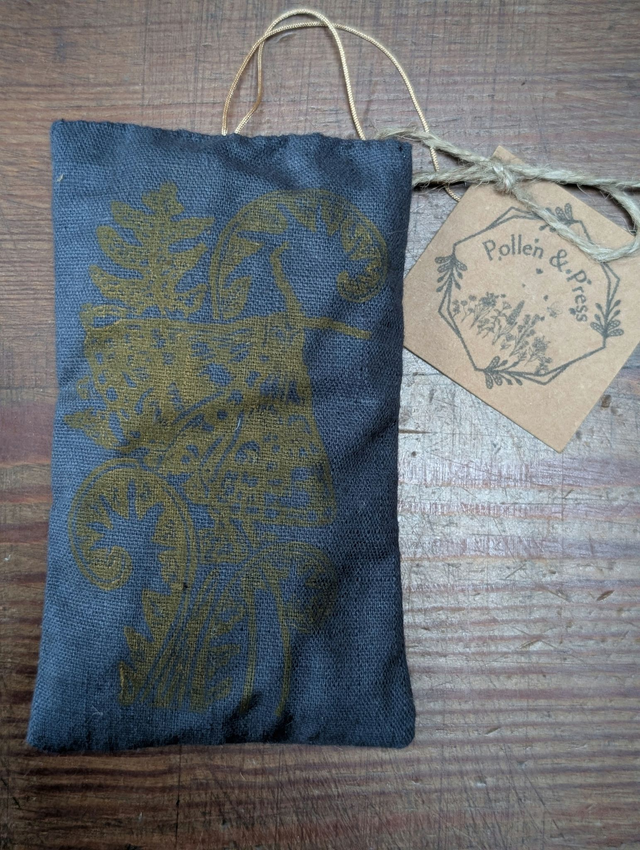Lavender & Cedarwood Sachets - Original lino print moth