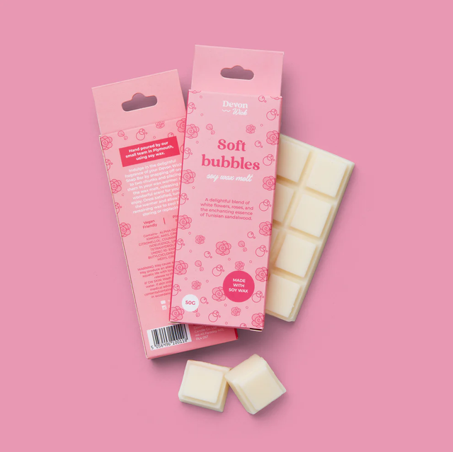 Devon wick-Soft Bubbles Snap Bar Wax Melt