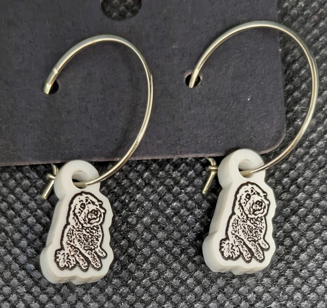 Cavapoo acrylic hyperallegenic 20mm wire hoops earrings