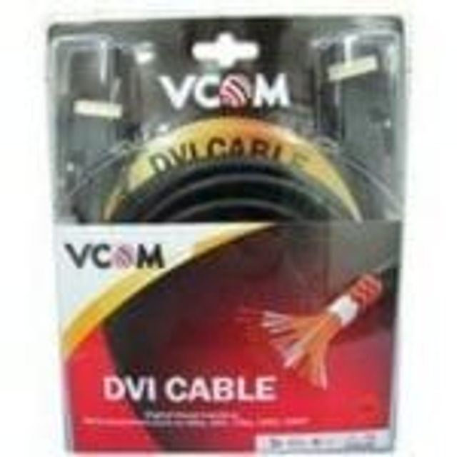 Vcom Dvi-D (M) To Dvi-D (M) 5M Black Retail Packaged Display Cable