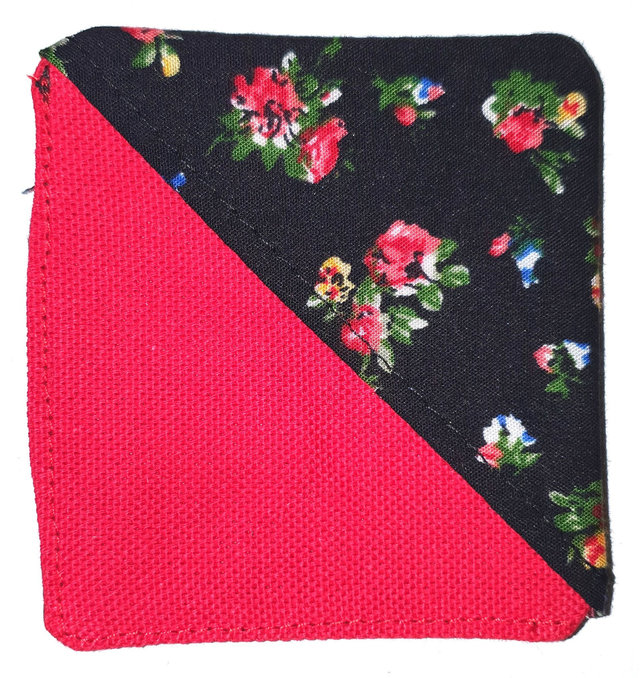 Marque pages rouge motifs fleurs 2