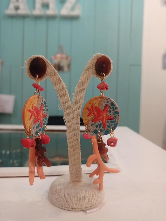 Pendientes Resina motivos marinos