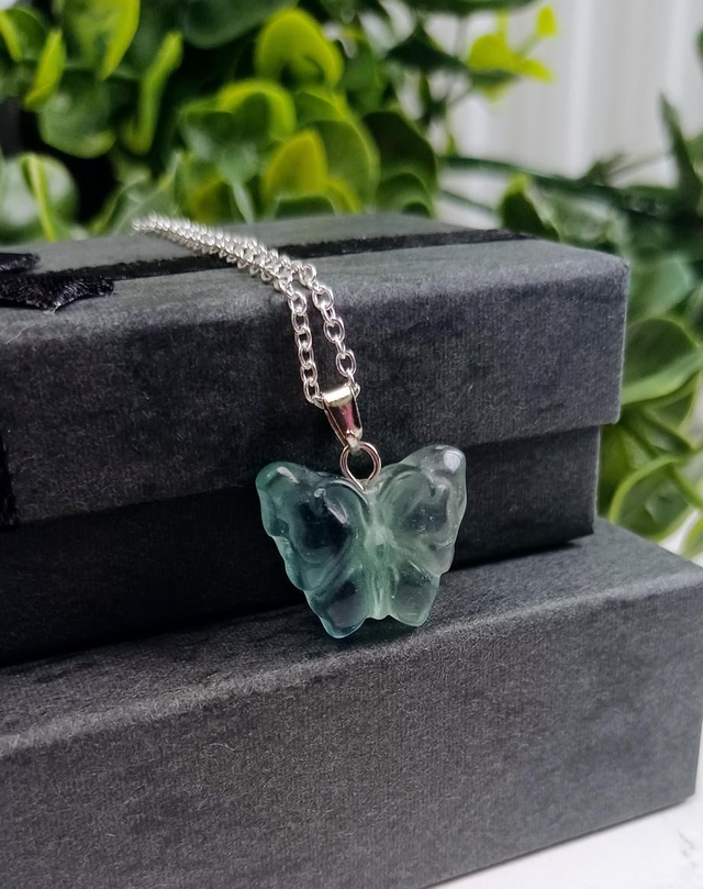 Fluorite Butterfly Pendant