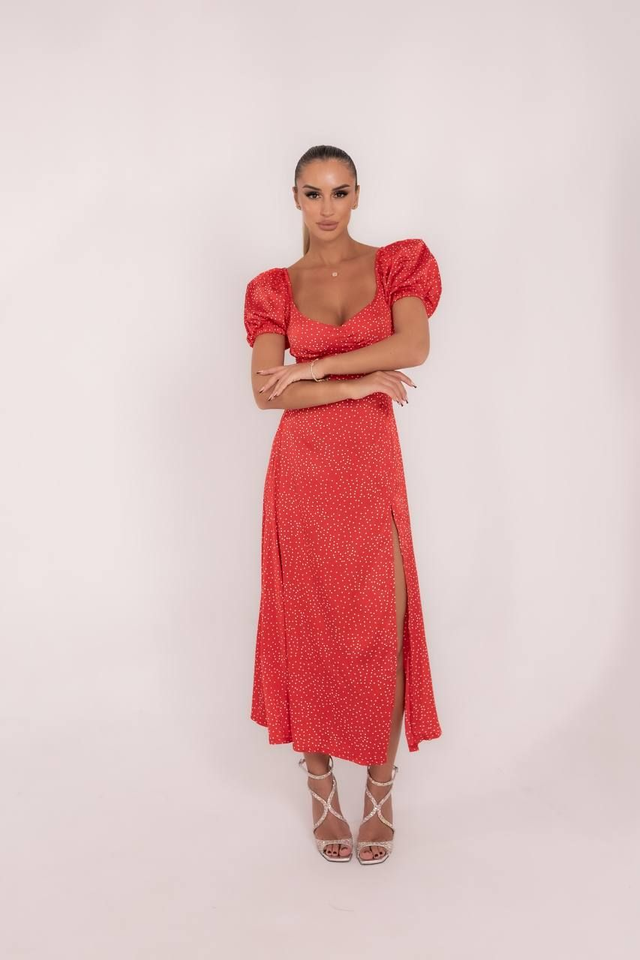 Dress with a cut 