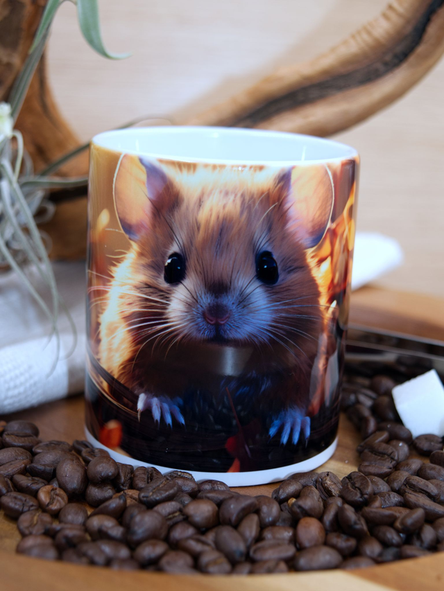 Mug – Field Mouse with Autumn Foliage Design