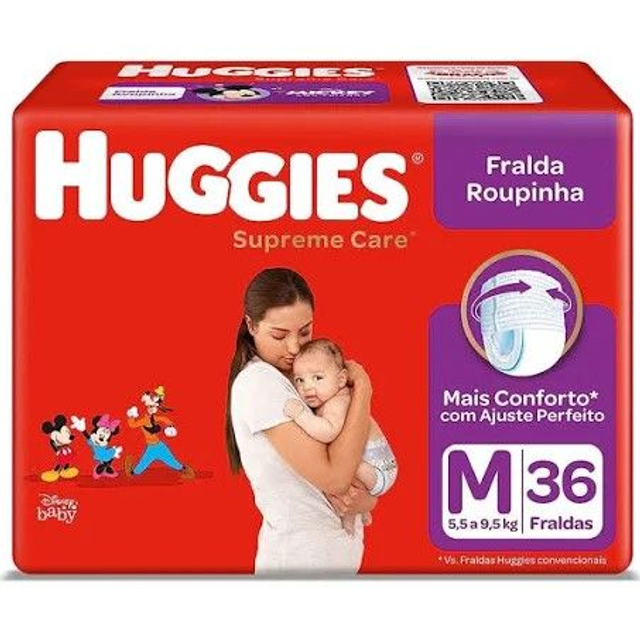 Pacote de fraldas M 36 un Huggies