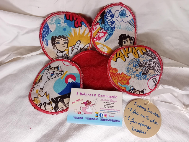 Cotons lavables manga 