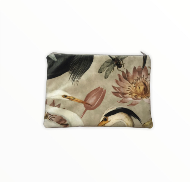 Handmade "Herald of herons" clutch bag