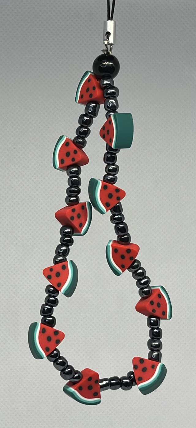 🍉 Bijou de téléphone Pastèques - Perles rocailles 