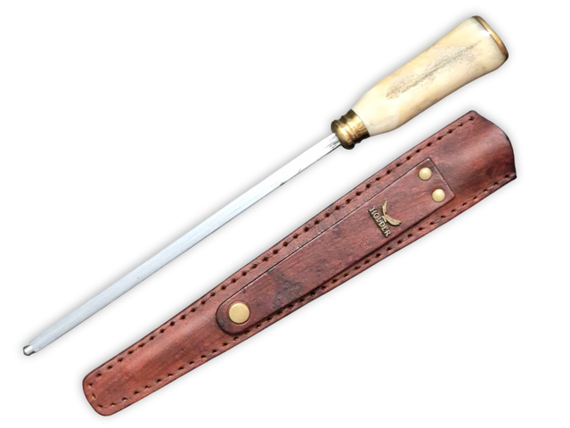 Chaira Estriada Profissional 10 Pol Carbono 1045 Osso Bovino