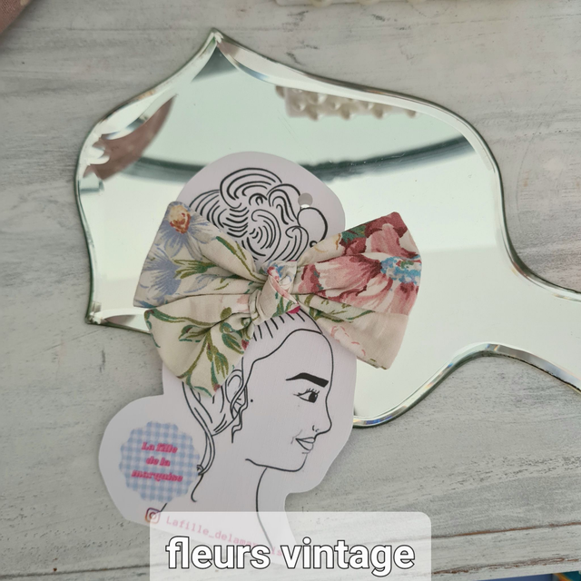 Barrettes en tissu revalorisé grand modèle