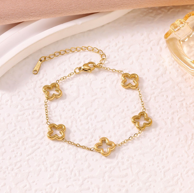 Bracelet fleur trèfle 