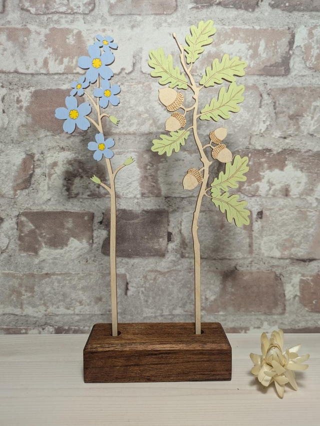 Solid Double Wood Stand for Wooden Birth Flowers