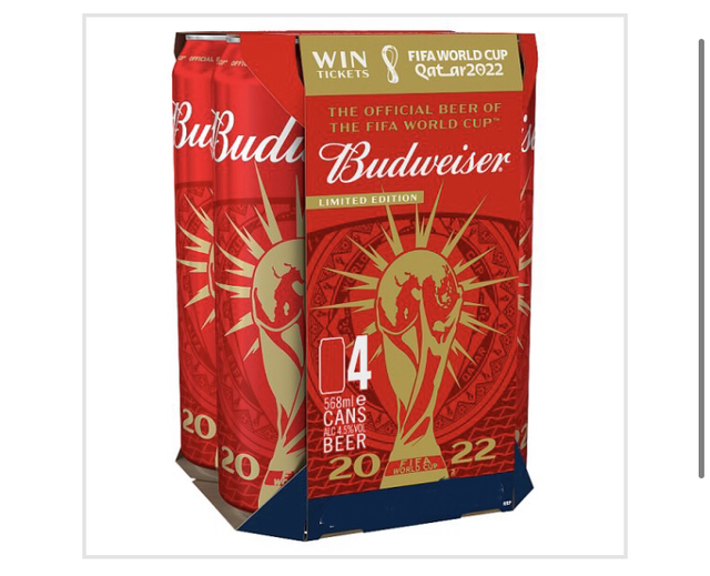Budweiser Beer 4 x 568ml 
