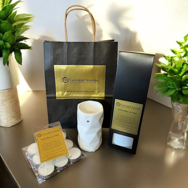 (Z) Classic Tea Light Burner Gift Set including Reed Diffuser