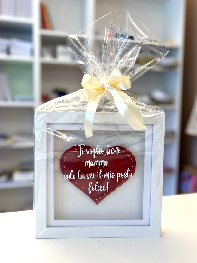 Quadro con cuore "Ti voglio bene mamma ... solo tu sei il mio posto felice!"