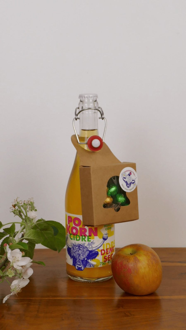 F - Nature Box du moment - Idéal Cadeau - 1 bouteille de cidre avec une box du moment