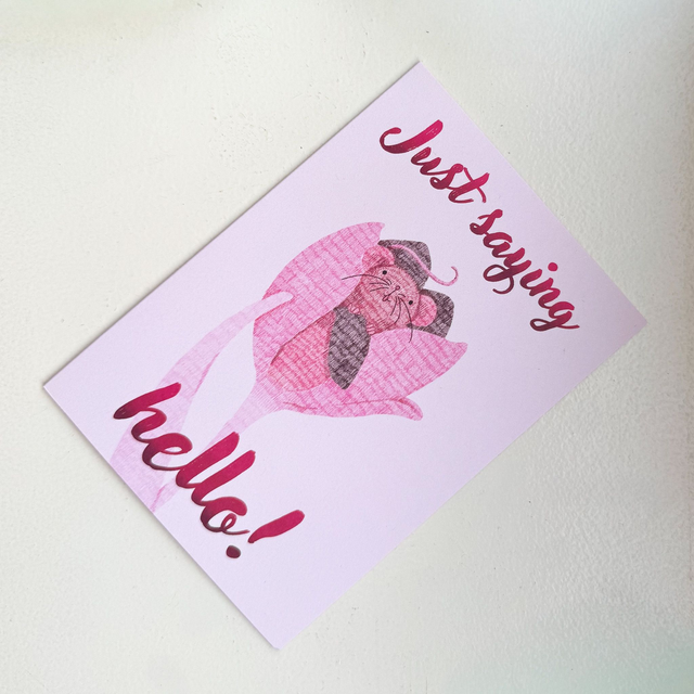 Luxe dubbele wenskaart – Just Saying Hello!